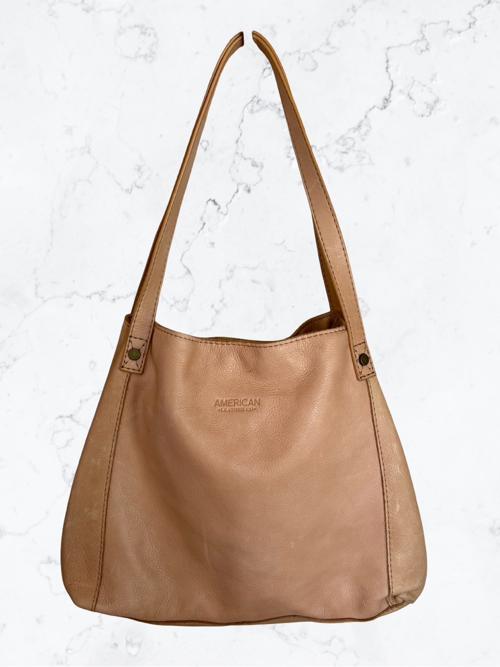 American Leather Works Tan Shoulder Tote